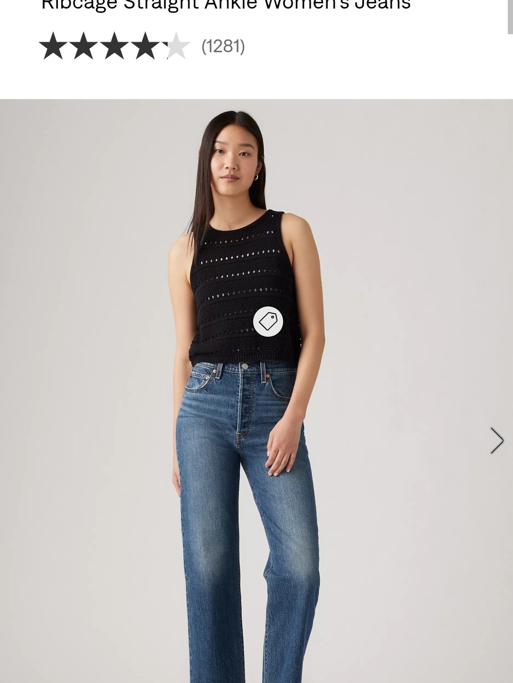 Women's Levi Button Fly Rib Cage Straight Ankle Jeans